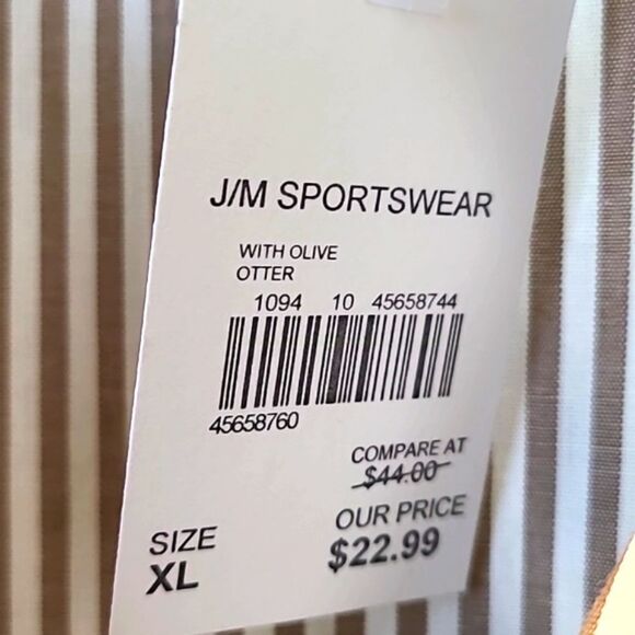 Catos Brown & White Stripe High-Low Shirt, Buttons Down the Back, Sz XL, NWT - Picture 10 of 12